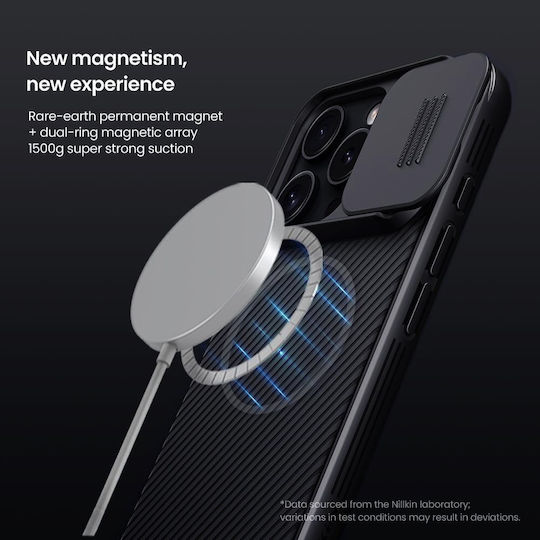 Nillkin Camshield Pro Magnetic Umschlag Rückseite Kunststoff / Silikon 1mm Schwarz (iPhone 17 Pro / iPhone 16 Pro)