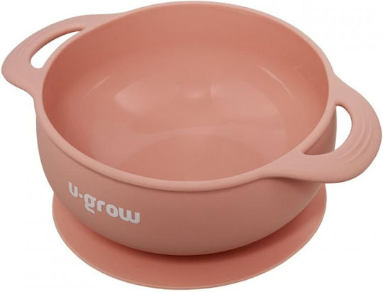 U-Grow Σετ Φαγητού από Σιλικόνη Ροζ 3τμχ