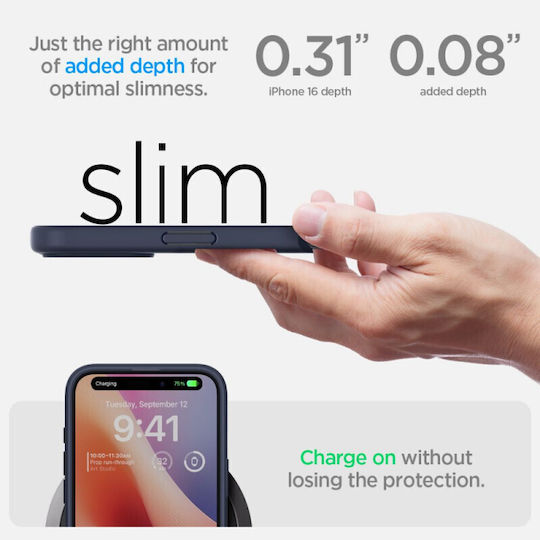 Spigen Ultra Hybrid Back Cover Plastic 2mm Navy Blue (iPhone 16)