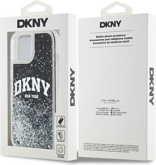 DKNY Liquid Back Cover Plastic / Silicon Negru (iPhone 13)