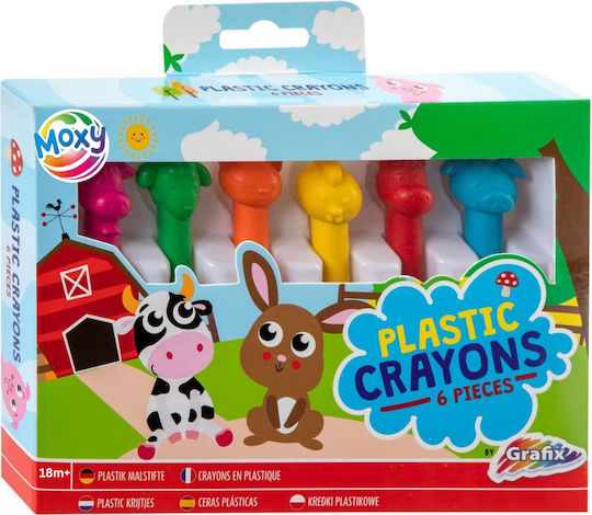 Set 6 Plastic Crayons Farm