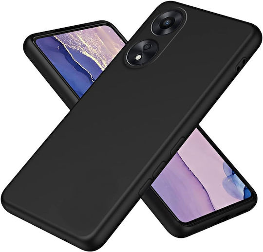 Umschlag Rückseite Silikon Set mit gehärtetem Glas Schwarz (Motorola Moto G24 / G04 / G04s)