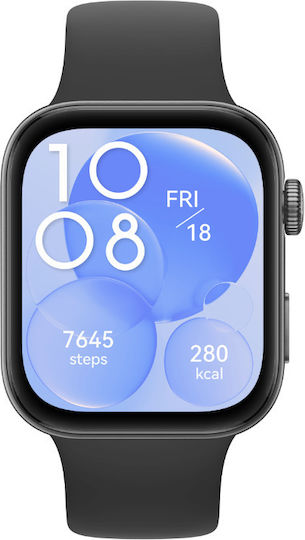 Huawei Watch Fit 3 Aluminium 43mm Αδιάβροχο με Παλμογράφο (Μαύρο)