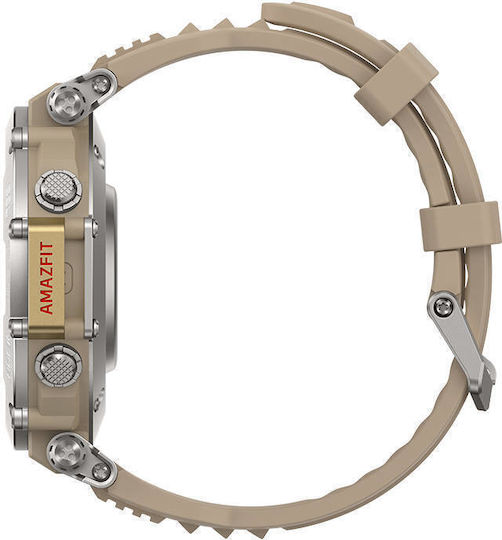 Amazfit T-Rex Ultra Stainless Steel 47mm Waterproof Smartwatch with Heart Rate Monitor Sahara
