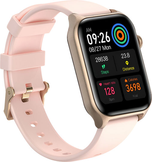 Riversong Motive 9E Smartwatch με Παλμογράφο (Ροζ Χρυσό)