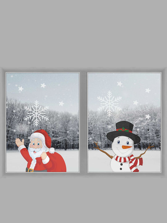 Beidseitiger Fensteraufkleber Weihnachten Wiederverwendbare Aufkleber Weihnachtsmann 45x60
