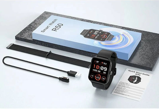 BlackView R50 45mm Smartwatch with Heart Rate Monitor (Black)