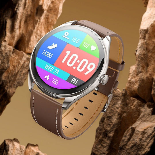 Hoco Y22 Call Version Smartwatch με Παλμογράφο (Ασημί)