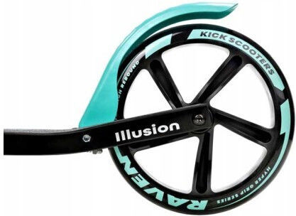 Raven Trotinetă pentru Copii Pliabil Illusion 2 roți Negru/Turcoaz