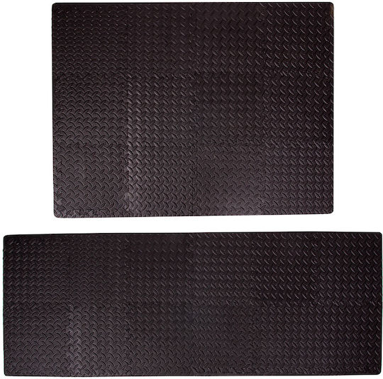 inSPORTline Δάπεδα Παζλ Γυμναστηρίου Μαύρα 30x30x1.2cm 12τμχ