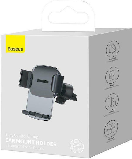 Baseus Easy Control Βάση Κινητού Αυτοκινήτου 4.7" - 6.7" με Ρυθμιζόμενα Άγκιστρα Γκρι