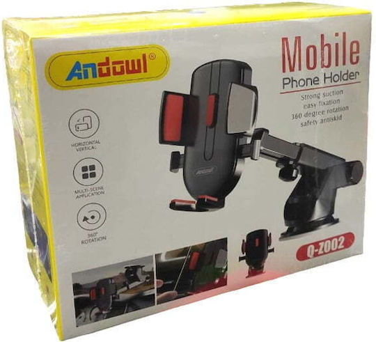 Andowl Qz002 Поставка за Мобилен Телефон за Кола 4.7" - 6.5" с регулируеми куки Черна