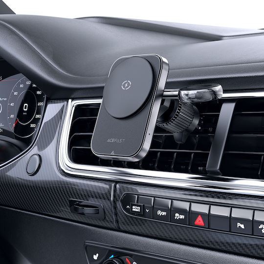 Acefast D18 Car Holder With Magsafe / Qi Inductive Charger + Usb-a Usb-c Cable - Black