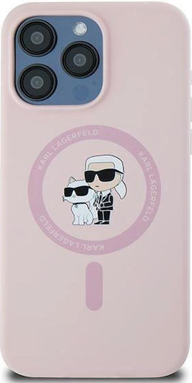 Karl Lagerfeld Karl&Choupette Umschlag Rückseite Kunststoff / Silikon Rosa (iPhone 15 Pro)