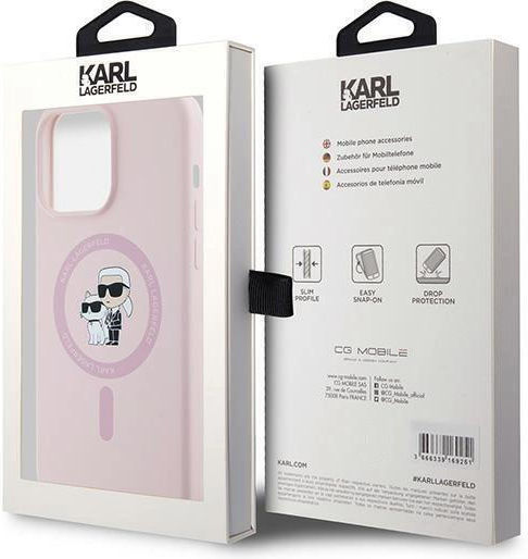 Karl Lagerfeld Karl&Choupette Umschlag Rückseite Kunststoff / Silikon Rosa (iPhone 15 Pro)