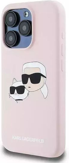 Karl Lagerfeld Karl&Choupette Umschlag Rückseite Kunststoff / Silikon Rosa (iPhone 15 Pro)