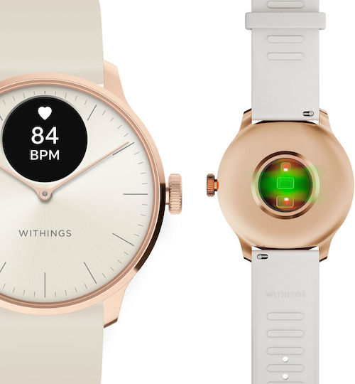 Withings ScanWatch Light Stainless Steel 37mm Αδιάβροχο με Παλμογράφο (Sand)