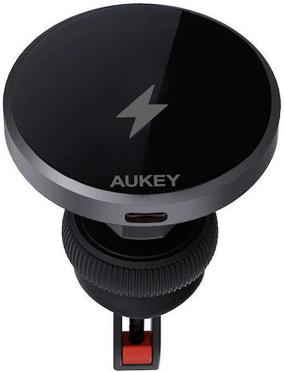 Aukey Car Mobile Mount with MagSafe Magnet & Wireless Charging 15W Black