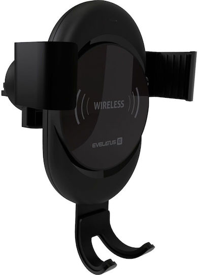 Evelatus WCH02 Suport Auto Pentru Telefon Mobil Cu Cârlige Reglabile Negru