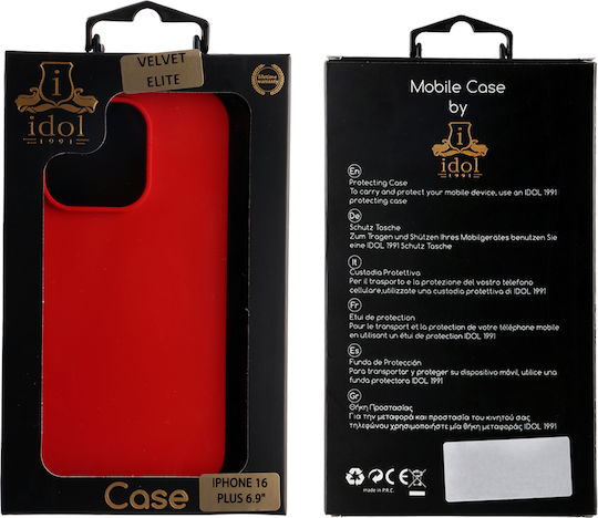 Idol 1991 Velvet Elite Задна Корица Силиконова / Пластмасова Водоустойчива Червена iPhone 16 Plus