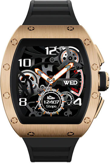 Kumi GT1 Smartwatch με Παλμογράφο (Χρυσό)
