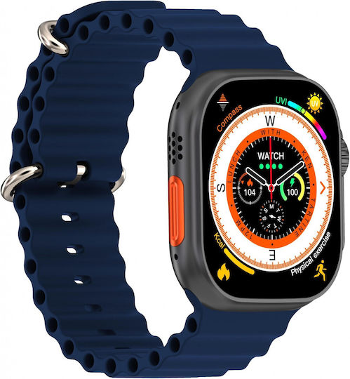 Kiano Solid Smartwatch με Παλμογράφο (Black and Blue Stripe)