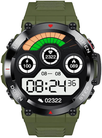 AK45 Aluminium Smartwatch with Heart Rate Monitor (Khaki)