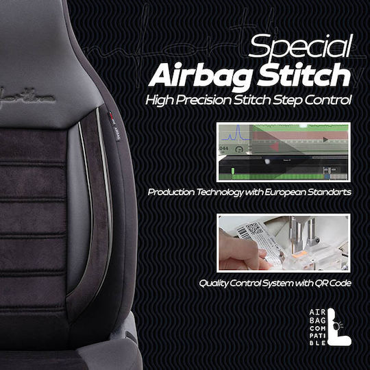 Auto Gs Car Cover Set 11pcs Leatherette Black