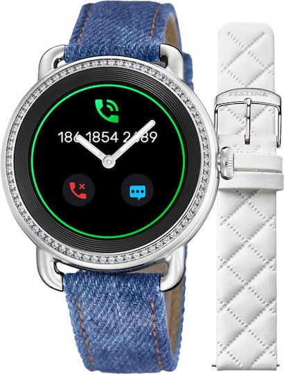 Festina Smartime Hybrid 42мм Смартчасовник с Пулсомер (Син)
