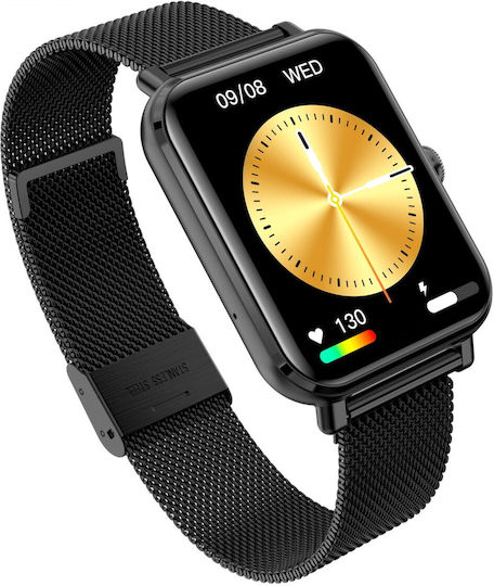 Garett GRC Classic Smartwatch with Heart Rate Monitor (Black Steel)