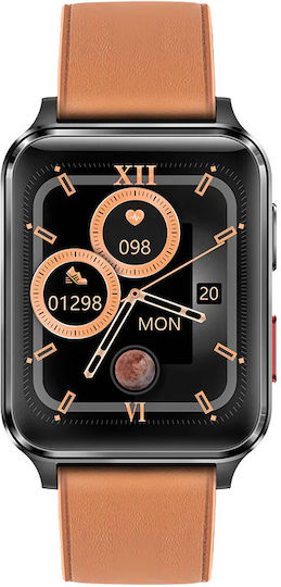 KU5 Pro Smartwatch με Παλμογράφο (Καφέ)