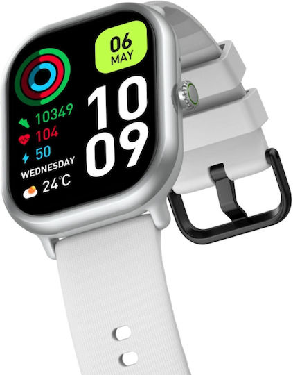 Zeblaze GTS 3 Pro 46mm Smartwatch με Παλμογράφο (Λευκό)