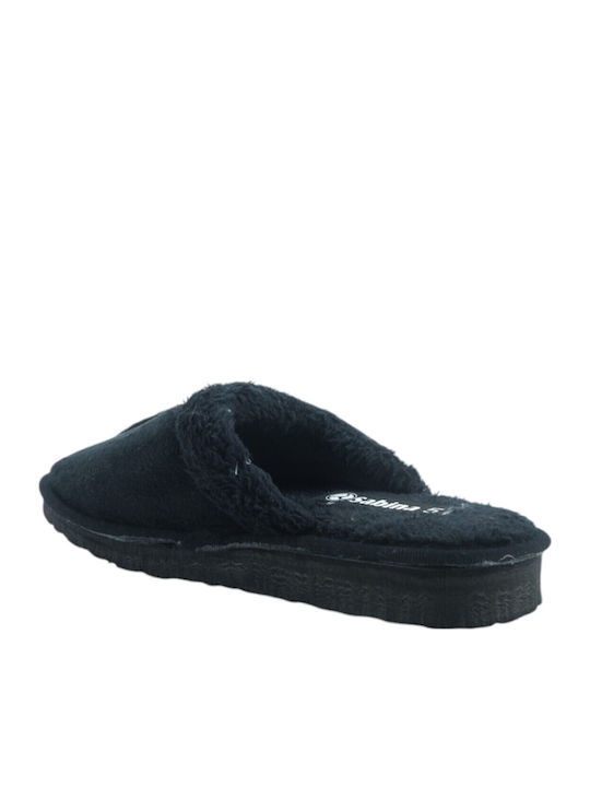 Winter Damen Hausschuhe mit Fell Schwarze