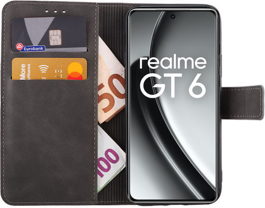 Lime Wallet Synthetic Leather Gray (Realme GT 6 / GT 6T)