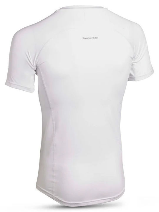 Select Sport Bluza termica pentru barbati cu maneci scurte Compresie Alb