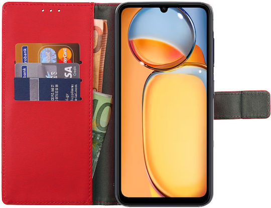 Volte-Tel Redmi Book Piele artificială Roșu (Xiaomi Redmi Redmi 13C 4G, Xiaomi Redmi 13C 5G)