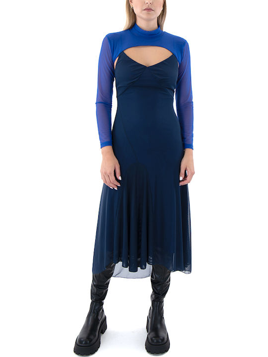 Midi Dress Black, Royal Blue