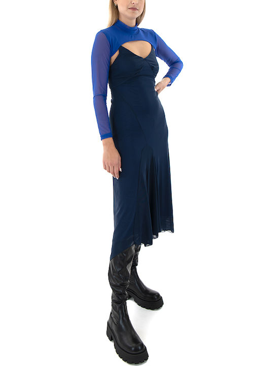 Midi Dress Black, Royal Blue