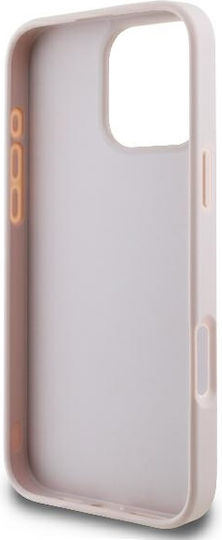 Guess Logo Back Cover Synthetic Leather Pink (iPhone 16 Pro Max)
