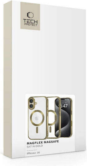Tech-Protect Magflex Back Cover Plastic / Silicone Satin Gold (iPhone 16)