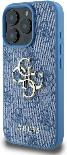 Guess Back Cover Synthetic Leather Durable Blue (iPhone 16 Pro Max)