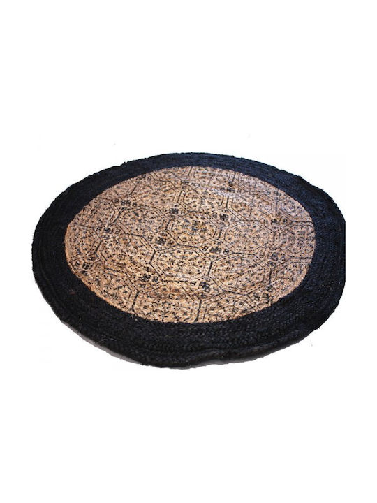 Synchronia Handmade Rug Round Summer Wicker Beige