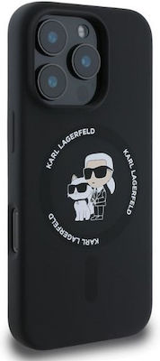 Karl Lagerfeld Umschlag Rückseite Silikon Schwarz (iPhone 16 Pro, Karl Lagerfeld)