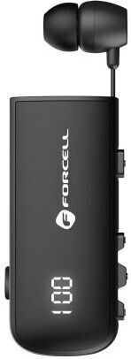 Forcell F-Audio Drive Earbud Bluetooth Handsfree Ακουστικό Πέτου με Αντοχή στον Ιδρώτα Μαύρο