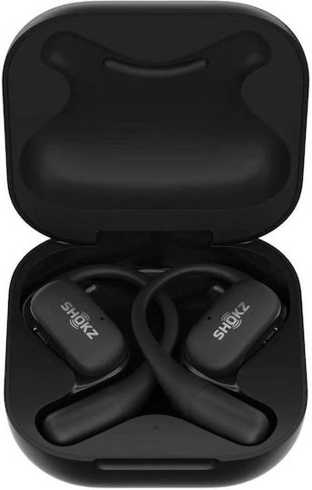 Shokz OpenFit Air Open Ear Bluetooth Handsfree Ακουστικά με Αντοχή στον Ιδρώτα και Θήκη Φόρτισης Μαύρα