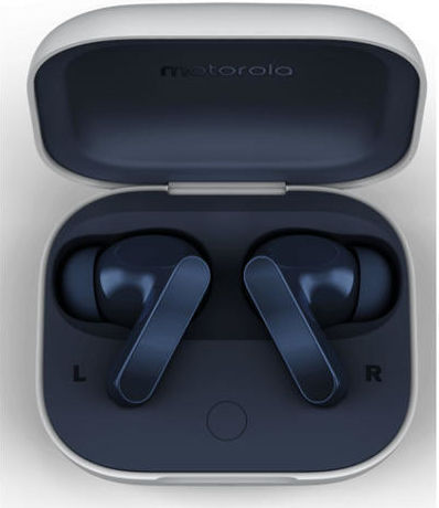 Motorola Moto Buds Bluetooth Handsfree Ακουστικά με Αντοχή στον Ιδρώτα και Θήκη Φόρτισης Starlight Blue