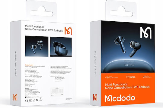 Mcdodo Lite HP-3300 In ear Bluetooth хендсфри Слушалки с Кутийка за Зареждане Черен