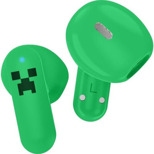 OTL Minecrarft Slide In-ear Bluetooth Handsfree Ακουστικά με Θήκη Φόρτισης Πράσινα