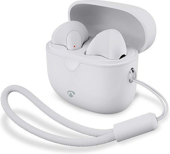 Nedis HPBT2400WT Earbud Bluetooth Handsfree Ακουστικά με Θήκη Φόρτισης Λευκά