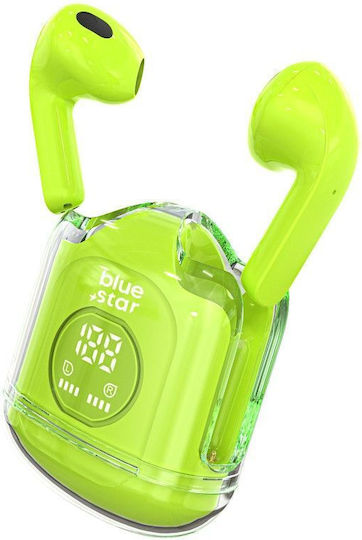 Blue Star Fi22 Earbud Bluetooth Handsfree Ακουστικά με Θήκη Φόρτισης Πράσινα